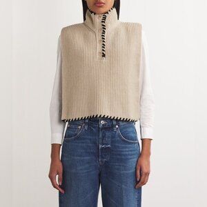 Sandro Paris Wool-Blend Knitted Snood Vest